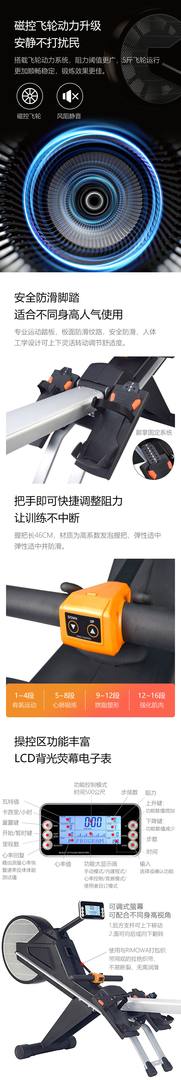 裕焯2026年爆款商用风磁双阻划船机BCE-808 专业定制健身器材